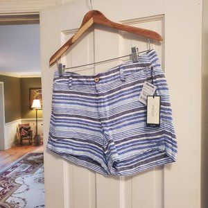 Bristish Khaki Striped Shorts Womens Size 8